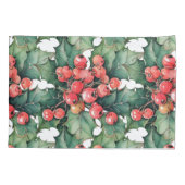 ヴィンテージの水色のホリー離れベリー 枕カバー (裏面)