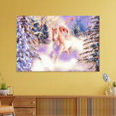 ヴィンテージの水色の女性の乗馬 キャンバスプリント (インサイチュ (リビング))