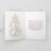 ヴィンテージの水色クリスマスシート音楽ヴァイオリン シーズンカード (内部)