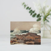 ヴィンテージの水色シーサイドワイルドシーウェーブ ポストカード (スタンド正面)