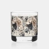 ヴィンテージの水色バラベージュ、ブラック、クリーム ウイスキーグラス (右)