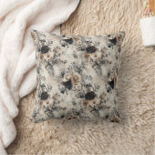 ヴィンテージの水色バラベージュ、ブラック、クリーム クッション (ブランケット)