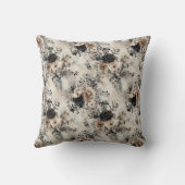 ヴィンテージの水色バラベージュ、ブラック、クリーム クッション (裏面)