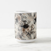 ヴィンテージの水色バラベージュ、ブラック、クリーム コーヒーマグカップ (中央)