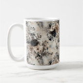 ヴィンテージの水色バラベージュ、ブラック、クリーム コーヒーマグカップ (左)