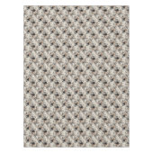 ヴィンテージの水色バラベージュ、ブラック、クリーム テーブルクロス (正面)