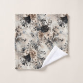 ヴィンテージの水色バラベージュ、ブラック、クリーム バスタオルセット (ウォッシュタオル)