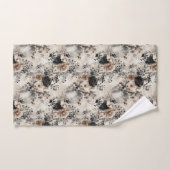 ヴィンテージの水色バラベージュ、ブラック、クリーム バスタオルセット (ハンドタオル)