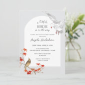 ヴィンテージの水色バーディーの方法で赤ちゃんシャワー 招待状 (スタンド正面)