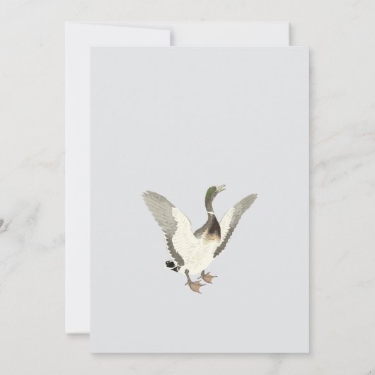 ヴィンテージの水色バーディーの方法で赤ちゃんシャワー 招待状 (裏面)