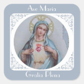 ヴィンテージの汚れなきハートと悲しみ スクエアシール (正面)