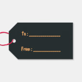 ヴィンテージの池の夕焼けの浮き輪から逃げる 緑と赤 ギフトタグ (裏面横)