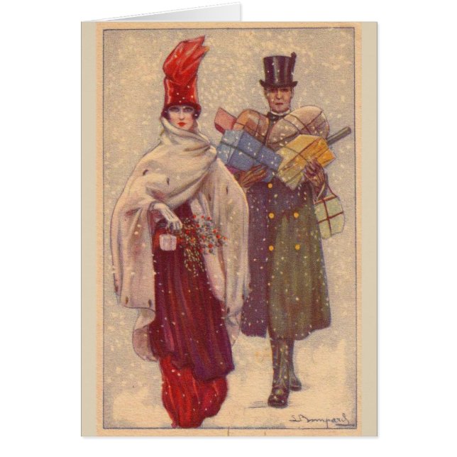 ヴィンテージの流行のカップルのショッピング、 (正面)