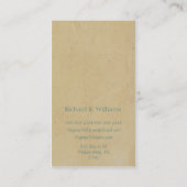 ヴィンテージの浴槽 名刺 (裏面)