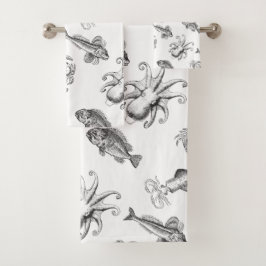 ヴィンテージの海の創造物の海のファンタジー バスタオルセット