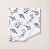 ヴィンテージの海の創造物の海のファンタジー バスタオルセット (ウォッシュタオル)