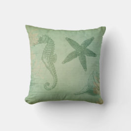 ヴィンテージの海の動物および貝殻 クッション