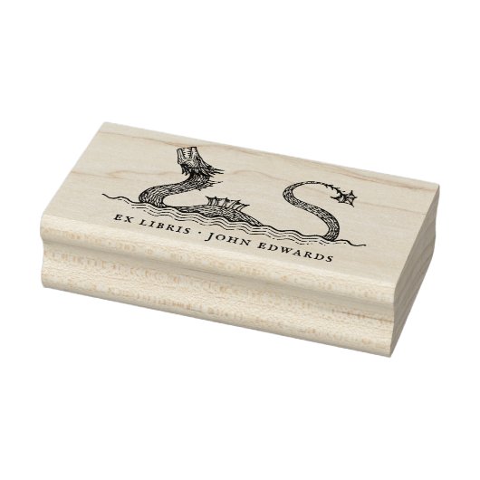 ヴィンテージの海の怪物 神話的なエクスリブリス 本 ラバースタンプ (スタンプ)