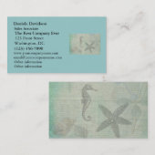 ヴィンテージの海の貝、ヒトデおよびタツノオトシゴ 名刺 (正面/裏面)