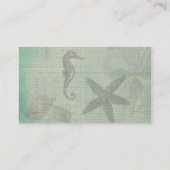 ヴィンテージの海の貝、ヒトデおよびタツノオトシゴ 名刺 (裏面)