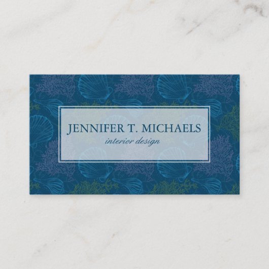 ヴィンテージの海パターン 名刺 (正面)