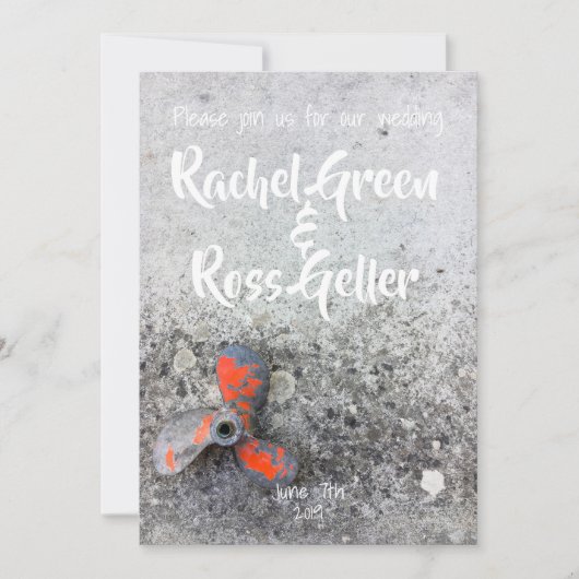 ヴィンテージの海事ウェディング招待状 招待状 (正面)