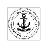ヴィンテージの海事用アンカー この本は〇〇のもの ラバースタンプ (インプリント)