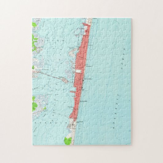 ヴィンテージの海岸の高さNJ Map (1953年) ジグソーパズル (縦)