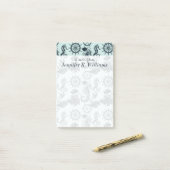 ヴィンテージの海洋動物パターン|はあなたの名前を加えます ポストイット (デスク上)