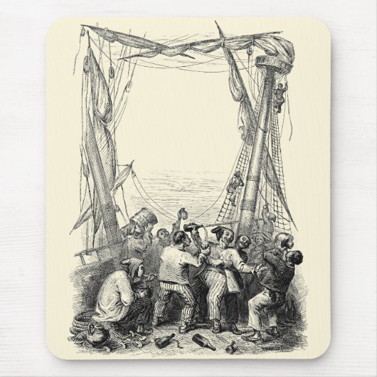 ヴィンテージの海賊と難破した海賊船 マウスパッド (正面)