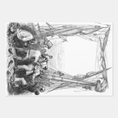 ヴィンテージの海賊と難破した海賊船 ラッピングペーパーシート (正面2)