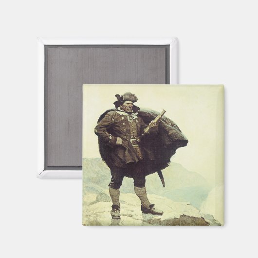 、ヴィンテージの海賊ビルBones NC Wyethによる大尉 マグネット (正面/裏面)