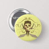 ヴィンテージの海賊ボタン 缶バッジ (正面&裏面)