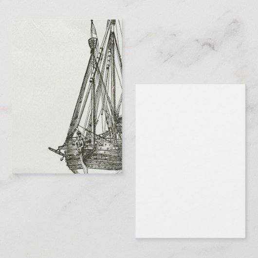 ヴィンテージの海賊船のイラストレーションの名刺 名刺 (正面/裏面)