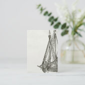 ヴィンテージの海賊船のイラストレーションの名刺 名刺 (スタンド正面)