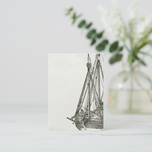 ヴィンテージの海賊船のイラストレーションの名刺 名刺 (スタンド正面)