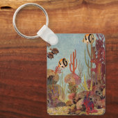 ヴィンテージの海、熱帯コーラルアンジェフィッシュ キーホルダー (正面)