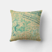 ヴィンテージの消印の枕 クッション (裏面)