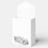 ヴィンテージの消防車の鉛筆画 消防士のイラスト  フェイバーボックス (オープン)
