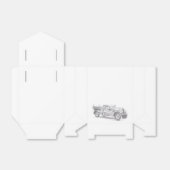 ヴィンテージの消防車の鉛筆画 消防士のイラスト  フェイバーボックス (折り畳みなし)