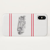 ヴィンテージの消防車の鉛筆画 消防士のイラスト  Case-Mate iPhoneケース (裏面(横))
