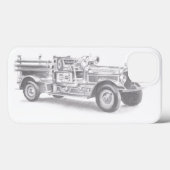 ヴィンテージの消防車の鉛筆画 消防士のイラスト Case-Mate iPhoneケース (裏面 (横))