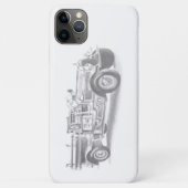 ヴィンテージの消防車の鉛筆画 消防士のイラスト Case-Mate iPhoneケース (裏面)