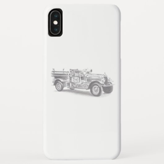 ヴィンテージの消防車の鉛筆画 消防士のイラスト  Case-Mate iPhoneケース (裏面)