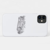 ヴィンテージの消防車の鉛筆画 消防士のイラスト Case-Mate iPhoneケース (裏面(横))