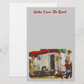 ヴィンテージの涙によって缶詰にされるハムのキャンピングカーのキャンプの文房具 便箋 (正面/裏面)