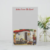 ヴィンテージの涙によって缶詰にされるハムのキャンピングカーのキャンプの文房具 便箋 (スタンド正面)