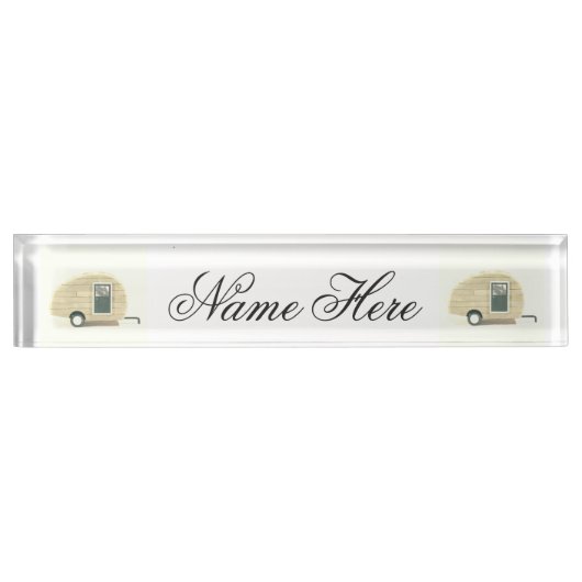 ヴィンテージの涙のトレーラーのジプシーのキャラバン デスクネームプレート (正面)