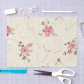 ヴィンテージの淡いピンクのバラ 薄葉紙 (クラフト)