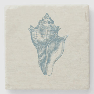 ヴィンテージの深海の青の貝 ストーンコースター